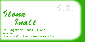 ilona knall business card